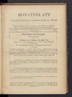 Nr. 100. November. 1891