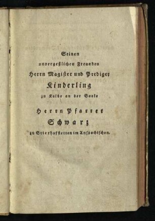 Seinen unvergeßlichen Freunden ...