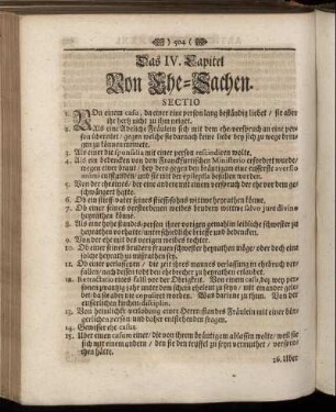 Das IV. Capitel. Von Ehe-Sachen.