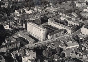 Luftbildaufnahmen von Karlsruhe. Südweststadt - Schmiederplatz