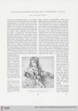 Einige Zeichnungen des Lorenzo Lotto