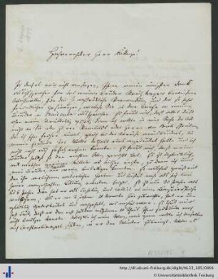Nachlass Carl Ritter (NL 33/185) : Brief von Rudolph Wagner an Carl Ritter