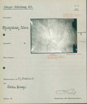 Foto der Stellungen westlich von Michelbach (Luftbild)