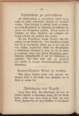 Anfertigung von Kugeln.