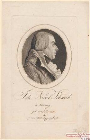 Johann Nicolaus Schwab in Nürnberg; geb. 24. Januar 1758