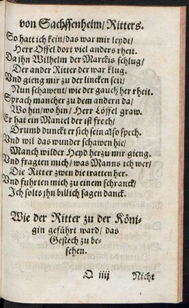 Wie der Ritter zu der Königin geführt ward ...