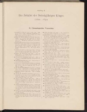 II. Chronologisches Verzeichnis