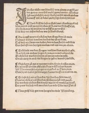 JOanes thut vns schreibn/ von ainem engel klar/ ||
