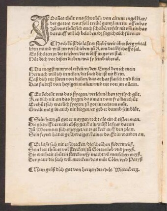 JOanes thut vns schreibn/ von ainem engel klar/ ||