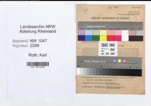 Entnazifizierung Karl Roth , geb. 29.12.1901 (Beamter)