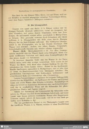 II. Die Lösungsmittel