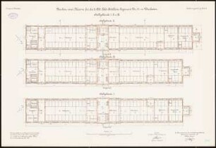 Artilleriekaserne II/27, Wiesbaden: Stall I, II und III: Grundriss Erdgeschoss 1:100