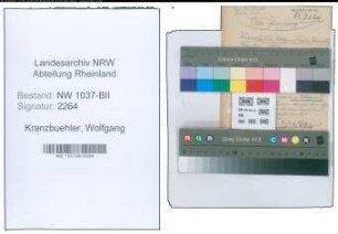 Entnazifizierung Wolfgang Kranzbuehler , geb. 05.04.1906 (Prokurist)