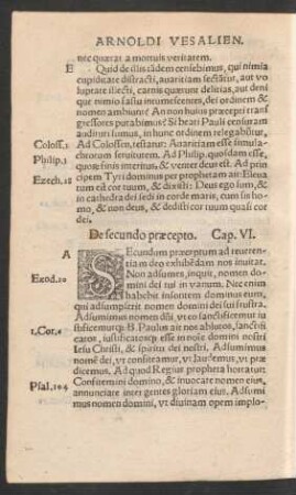 De secundo praecepto. Cap. VI.