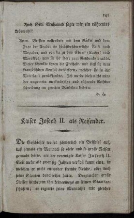 Kaiser Joseph II. als Reisender