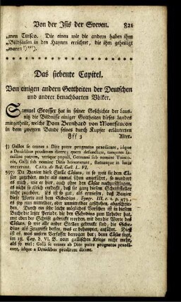 Das siebente Capitel. Von einigen andern Gottheiten der Deutschen und andrer benachbarten Völker