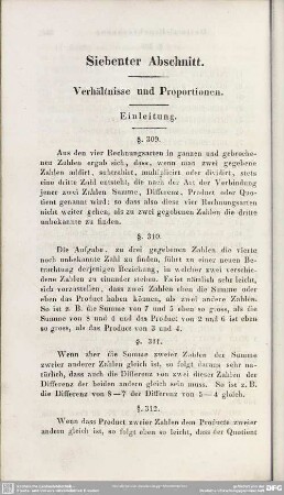Siebenter Abschnitt. Verhältnisse und Proportionen