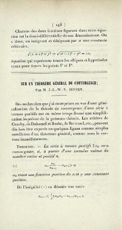 Sur un théorème général de convergence.