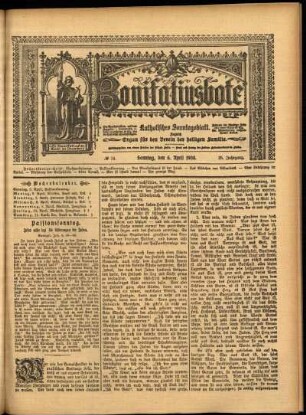 Erste Ausgabe vom Sonntag, den 05. April 1908.