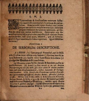 Disp. hist. de Serbis, Venedorum natione, vulgo dictis die Wenden