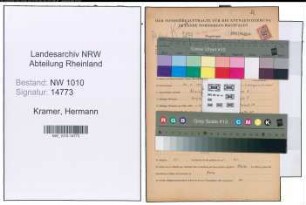 Entnazifizierung Hermann Kramer , geb. 23.03.1899 (Kaufm.Angestellter)