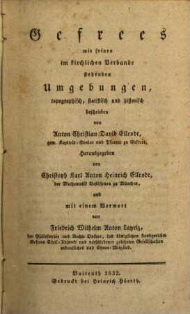 Gefrees mit seinen im kirchlichen Verbande stehenden Umgebungen