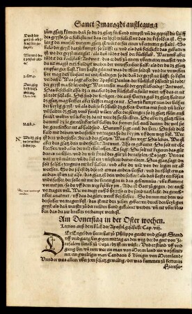 Am Donerstag in der Oster wochen. Lection auß dem buch der Apostelgeschicht Cap. viii.