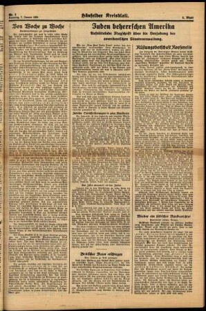 Zweite Ausgabe vom Samstag, den 07. Januar 1939.
