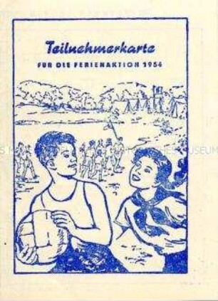 Vordruck eines Ausweises für die Teilnahme an der Feriengestaltung (blanko)