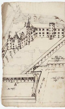 Butzbach, Landgrafenschloss mit Vorhöfen von Norden