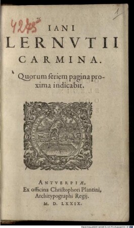 Iani Lernutii Carmina : Quorum seriem pagina proxima indicabit