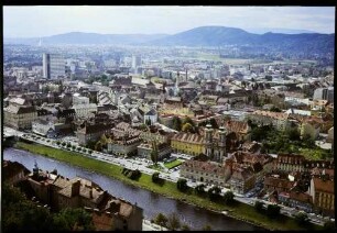 Graz: vom Schlossberg auf die Stadt und Mur