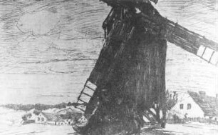 Gröden. Windmühle, Ausschnitt aus: Bild von H. Nadler, Gröden, aus: Heimatkalender Bad Liebenwerda