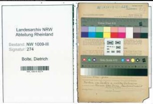 Entnazifizierung Dietrich Bolte , geb. 18.03.1902 (Lehrer)