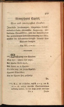 Neunzehntes Capitel, Vier und zwanzigstes Orakel