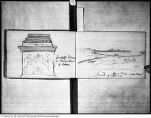 Skizzenbuch Capri, Sizilien, Ein Relief eines Museums in Catania