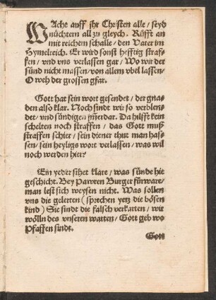 WAcht auff jhr Christen alle/ seyd || nüchtern all zu gleych.