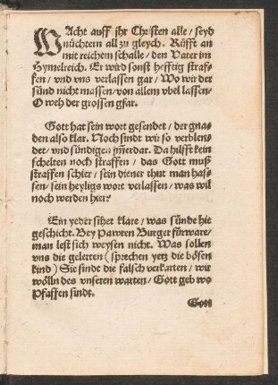 WAcht auff jhr Christen alle/ seyd || nüchtern all zu gleych.