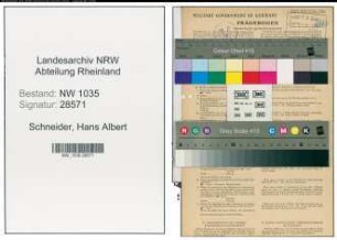Entnazifizierung Hans Albert Schneider , geb. 01.06.1910 (Studienrat)