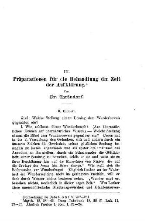 Präparationen für die Behandlung der Zeit der Aufklärung