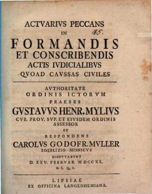 Actuarius peccans in formandis et conscribendis actis iudicialibus quoad causas civiles