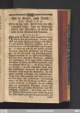 Am 6. Sonnt. nach Trinit. Text. Matth. 5. v. 20.