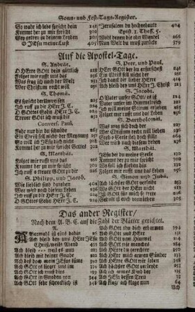 Das ander Register.