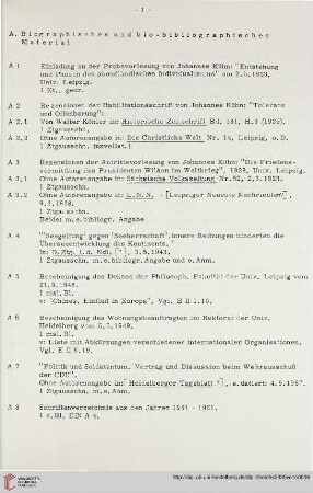 A. Biographische und bio-bibliographisches Material