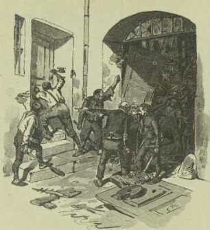 Böhmische Weber zerstören 1844 Maschinen, Illustration, Blos 1920