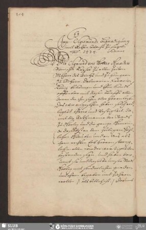 69. Imp. Sigismundi Begnadigung mit Rothen Wachs zu siegeln ao. 1434.