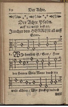 [Texte und Melodien der "Sechs Psalmen ..."]
