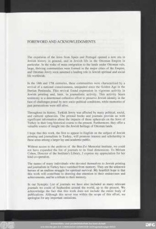 Foreword And Acknowledgments
