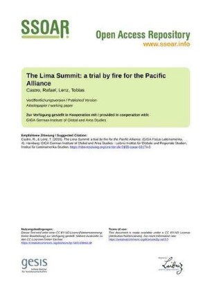 The Lima Summit: a trial by fire for the Pacific Alliance