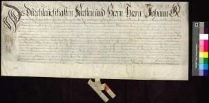 Kurfürst Johann Georg III. von Sachsen erneuert für Siegmund Adolph von Gersdorff den Lehnsbrief über das Rittergut Gröditz und allem Zubehör.